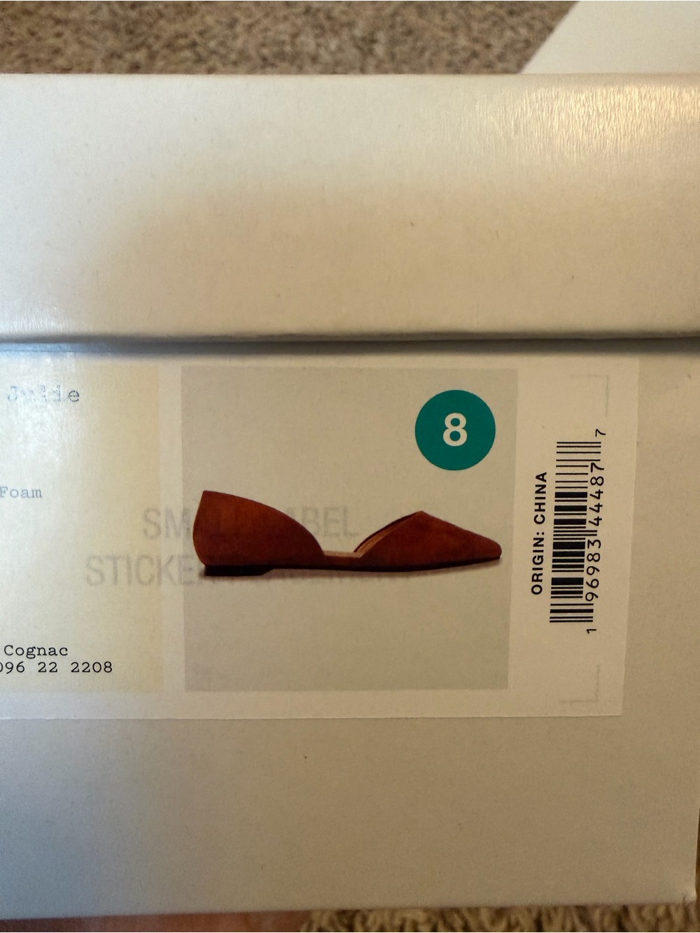Cognac Pointed D'Orsay Flat - Size 8